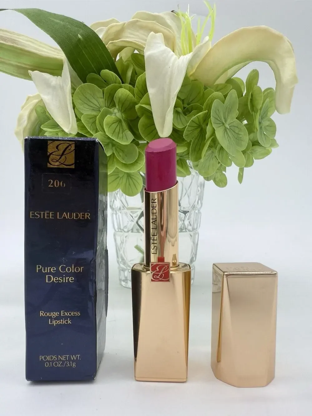 ESTEE LAUDER Pure Color Desire Rouge Excess Lipstick 206 Overdo Full Size 0.1oz